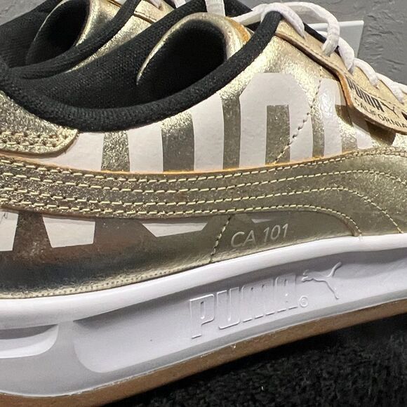 🔥🔥 PUMA California Hollywood CA 101 Metallic Gold Gum Bottom Men's 10 - PERFEC - Picture 8 of 15